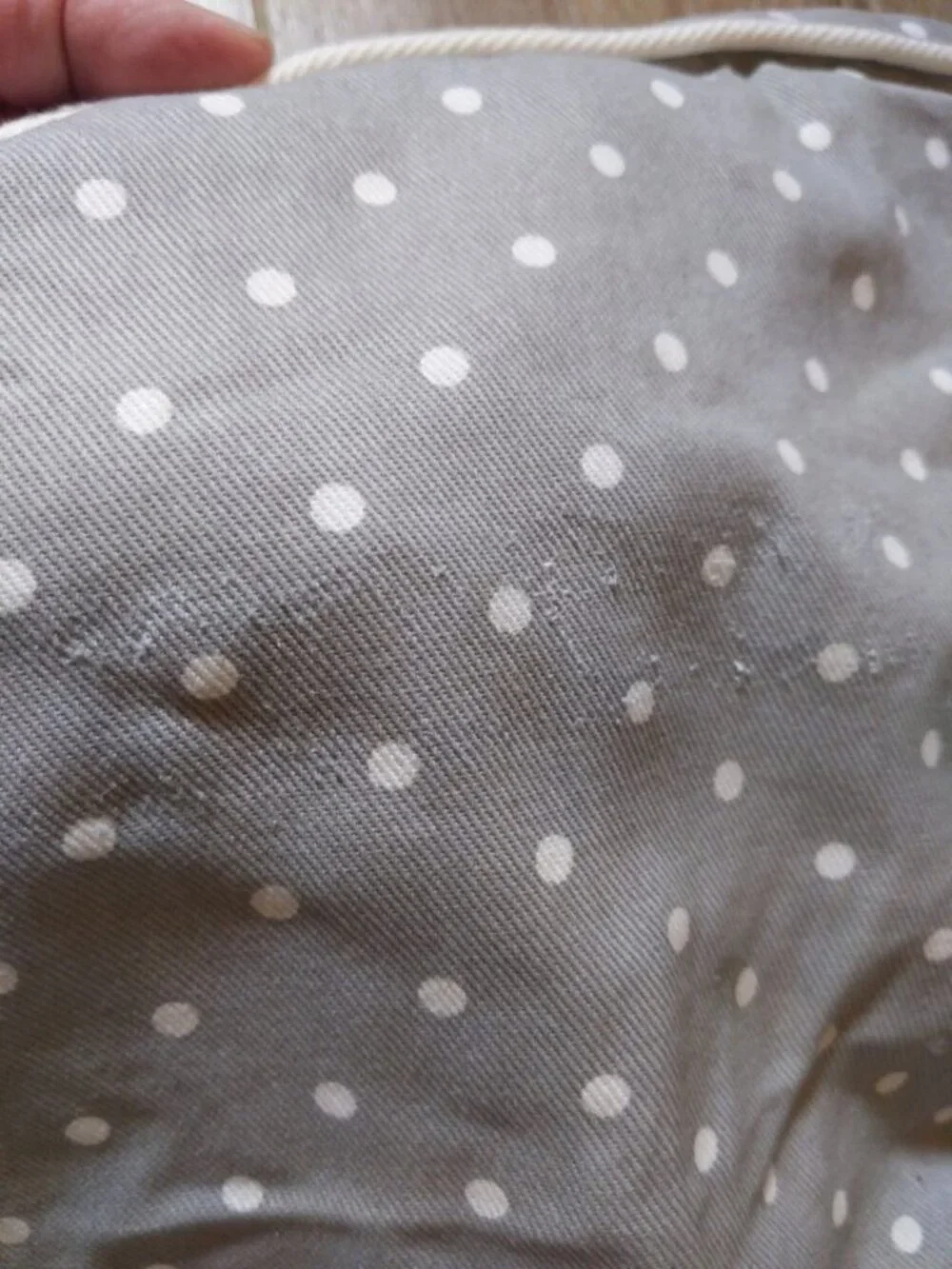 Pottery Barn My First size Anywhere Chair Cover Gray Polka Dot monogram removed